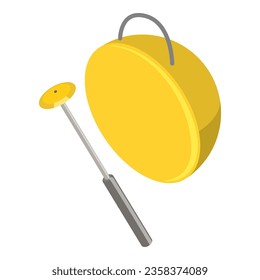 3D Isometric Flat Vector Set of Korean Music Instruments. Item 1