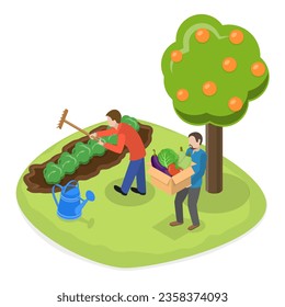 3D Isometric Flat Vector Set of Agriculture Scenes. Item 4