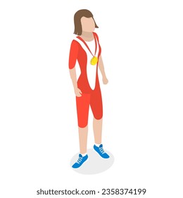 3D Isometric Flat Vector Set of Success, Triumph and Victory. Item 3