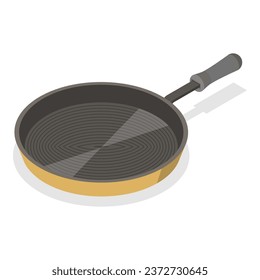 3D Isometric Flat Vector Set of Frying Pans. Item 1