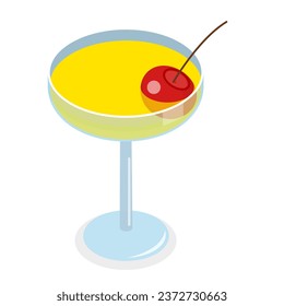 3D Isometric Flat Vector Set of Cocktails. Item 4