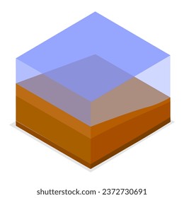 Juego de vectores planos isométricos 3D de diferentes capas de suelo. Tema 3