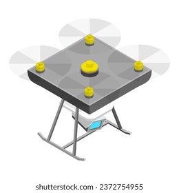 3D Isometric Flat Vector Set of Military Drones. Item 2