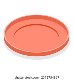 3D Isometric Flat Vector Set of Empty Serving Trays. Item 3