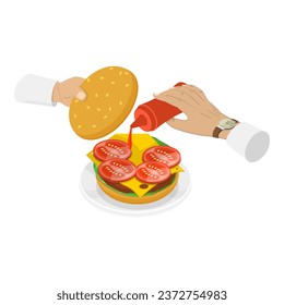 3D Isometric Flat Vector Set of Culinary. Item 3