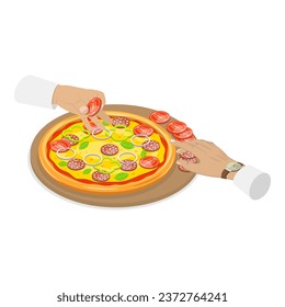 3D Isometric Flat Vector Set of Culinary. Item 1