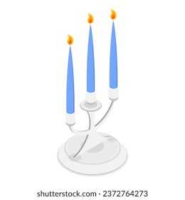 3D Isometric Flat Vector Set of Candlesticks. Item 1