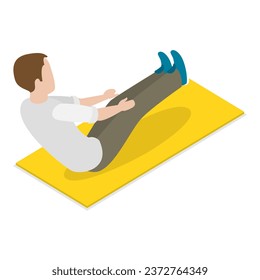 3D Isometric Flat Vector Set of Fitness Scenes. Item 3