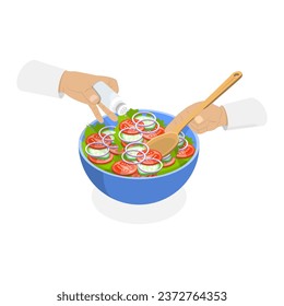 3D Isometric Flat Vector Set of Culinary. Item 2