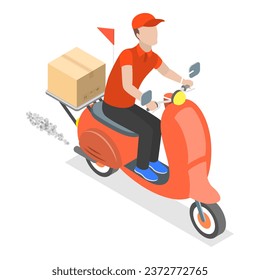 3D Isometric Flat Vector Set of Motorcycles. Item 2