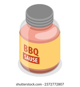 3D Isometric Flat Vector Set of Hot Sauces. Item 3