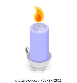 3D Isometric Flat Vector Set of Candlesticks. Item 4