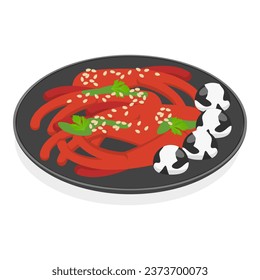 3D Isometric Flat Vector Set of Korean Food. Item 3