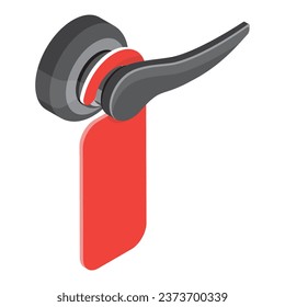 3D Isometric Flat Vector Set of Metal Door Handles. Item 2