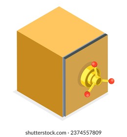 3D Isometric Flat Vector Set of Bank Vaults. Item 1