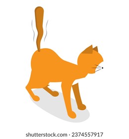 3D Isometric Flat Vector Set of Cats Behavior Poses. Item 3