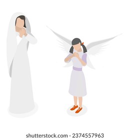 3D Isometric Flat Vector Set of Faith And Religion. Item 3