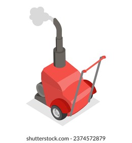 3D Isometric Flat Vector Set of Snowblowers. Item 3