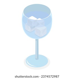 3D Isometric Flat Vector Set of Ice Cubes for Cocktails. Item 6