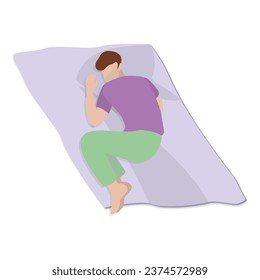 3D Isometric Flat Vector Set of Men And Women Sleeping Poses. Item 6