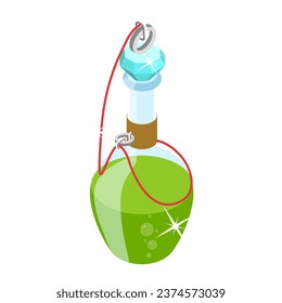 3D Isometric Flat Vector Set of Magic Potions. Item 2