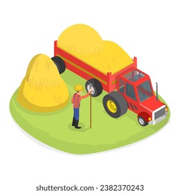 3D Isometric Flat Vector Set of Farming Jobs. Item 3