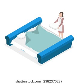 3D Isometric Flat Vector Set of Hotel Services. Item 3