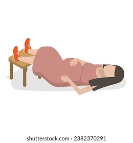 3D Isometric Flat Vector Set of Birth Positions. Item 4