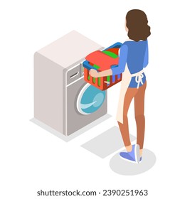 3D Isometric Flat Vector Set of Household Chores. Item 5