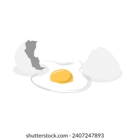 3D Isometric Flat Vector Set of Chicken Eggs, Organic Farm Product. Item 3