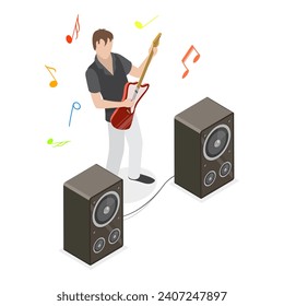 3D Isometric Flat Vector Set of People Hobbies, Favorite Activities and Relaxation. Item 4