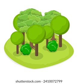 3D Isometric Flat Vector Set of Islands, Different Natural Landscapes. Item 3