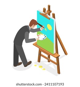 3D Isometric Flat Vector Set of People Hobbies, Favorite Activities and Relaxation. Item 8