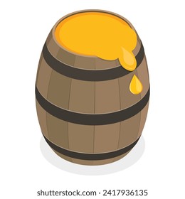 3D Isometric Flat Vector Set of Beekeeping, Honey Collecting. Item 7