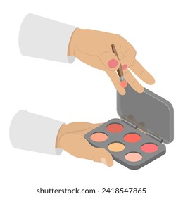 3D Isometric Flat Vector Set of Beauty Products, Cosmetic Make up. Item 2