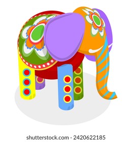3D Isometric Flat Vector Set of Mexican Alebrijes, Celebration Decoration. Item 5