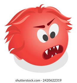 3D Isometric Flat Vector Set of Monster Emoticons, Halloween Emoji Characters. Item 4