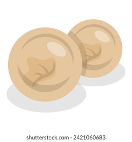 3D Isometric Flat Vector Set of Dumplings, Dim Sum, Asian Food. Item 1