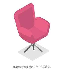 3D Isometric Flat Vector Set of Furniture, Armchairs, Sofas, Chairs. Item 5