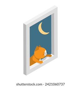 3D Isometric Flat Vector Set of Spying People, Observing and Sneaking. Item 2