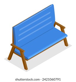 3D Isometric Flat Vector Set of Furniture, Armchairs, Sofas, Chairs. Item 4