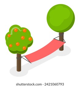 3D Isometric Flat Vector Set of Garden Furniture Items, Patio Collection. Item 2