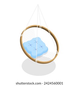 3D Isometric Flat Vector Set of Garden Furniture Items, Patio Collection. Item 6