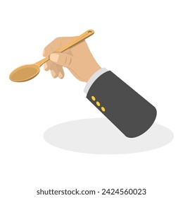 3D Isometric Flat Vector Set of Hand Gestures, Hands Holding Stuff. Item 2