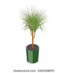 3D Isometric Flat Vector Set of Houseplants, Different Indoor Plants. Item 3