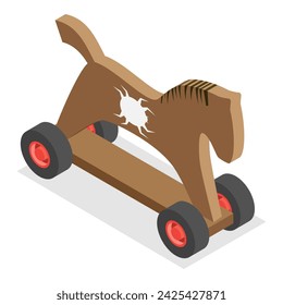 3D Isometric Flat Vector Set of Hacker Icons, Cyber Crime. Item 4