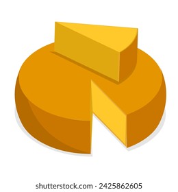 3D Isometric Flat Vector Set of Cheese Set, Organic Fresh Food. Item 1