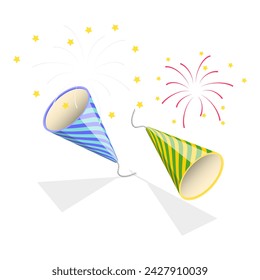 3D Isometric Flat Vector Set of Party Items, Celebration Elements. Item 2