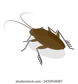 3D Isometric Flat Vector Set of Insects, Bug, Mosquito, Fly, Cockroach, Butterfly. Item 2