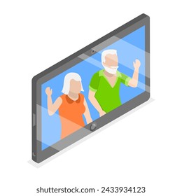 3D Isometric Flat Vector Set of Intercom Equipment Items, Security System. Item 3